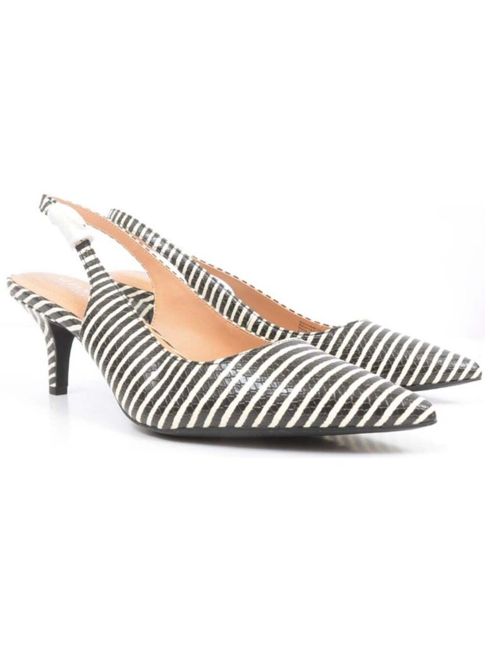 NEW Alfani Step 'n Flex Babbsy Women's 10M‎ Stripes Pointed Toe Slingback Pumps